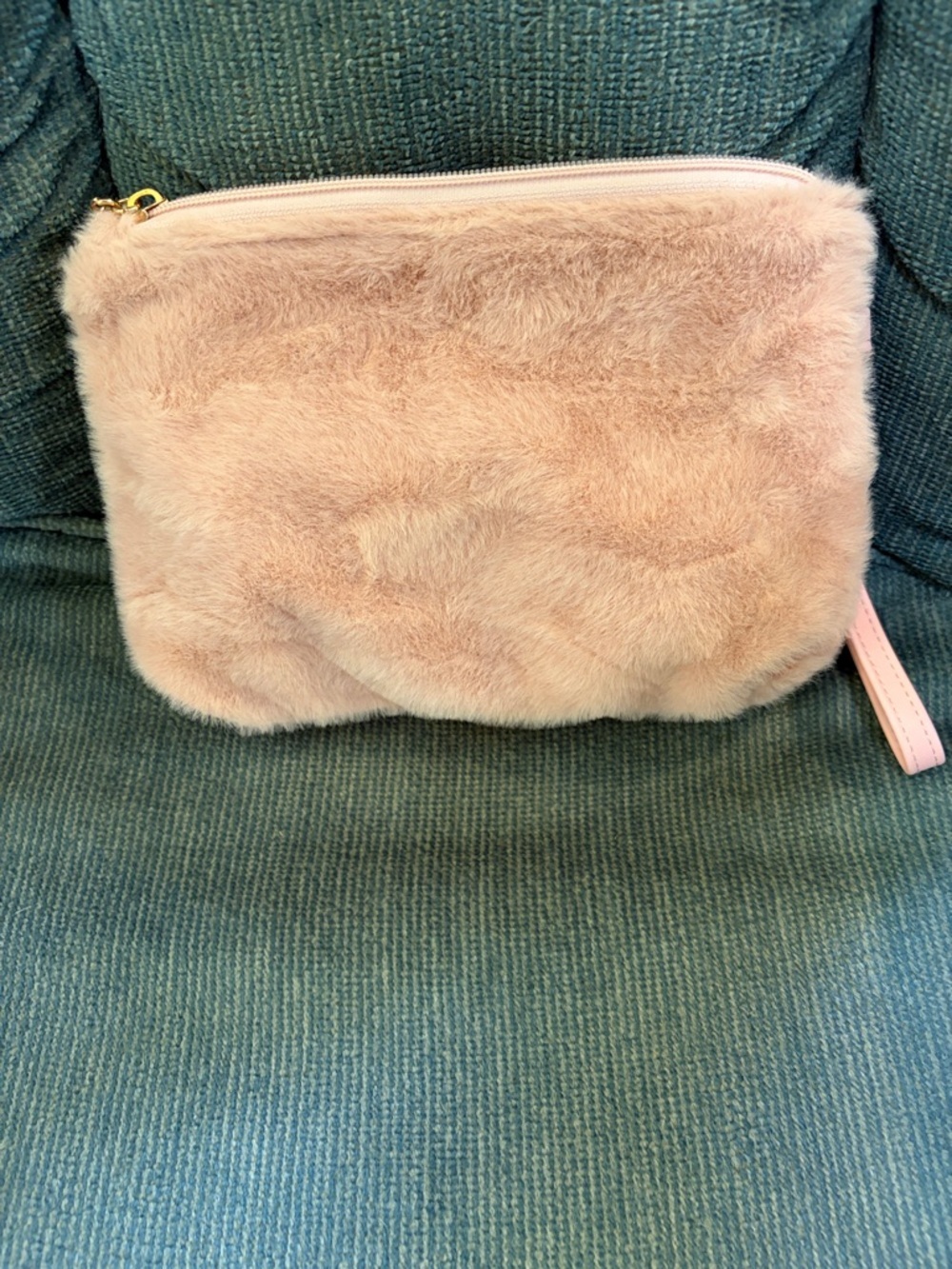 Faux Fur Pearl-Embellished Pink Wristlet Clutch - Picture 2 of 5